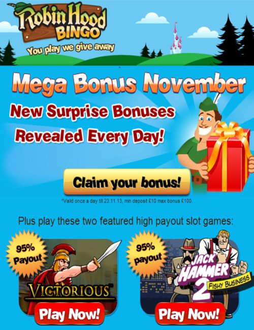robin hood bingo mega bonus week